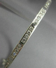 ANTIQUE 1.10CT ROUND CUT DIAMOND 18KT WHITE GOLD FILIGREE BANGLE BRACELET #19087