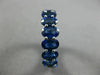 ESTATE LARGE 12.45CT AAA OVAL SAPPHIRE 14K WHITE GOLD ETERNITY ANNIVERSARY RING