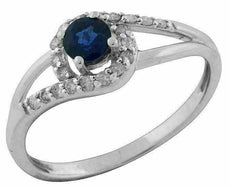 .62CT DIAMOND & AAA SAPPHIRE 14K WHITE GOLD 3D ROUND INFINITY LOVE KNOT FUN RING