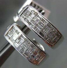 ESTATE 1.05CT DIAMOND 14KT WHITE GOLD 3D CLASSIC CLIP ON LOVE EARRINGS #16378