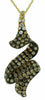 1.03CT WHITE & CHOCOLATE FANCY DIAMOND 14KT YELLOW GOLD 3D ZIG ZAG FUN PENDANT