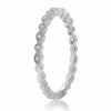 ESTATE .04CT DIAMOND 14KT WHITE GOLD MILGRAIN ETERNITY WEDDING ANNIVERSARY RING