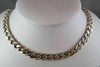 ESTATE 1.5CTW DIAMOND WIDE SOLID FLAT 14KT TWO TONE NECKLACE F VVS ONE OF A KIND