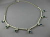 ANTIQUE 8.32CT DIAMOND & AAA SAPPHIRE 18KT WHITE GOLD MULTI DROP NECKLACE #385