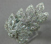 ESTATE LARGE 1.39CT DIAMOND 14K WHITE GOLD 3D MULTI LEAF HALO DOUBLE FINGER RING