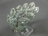 ESTATE LARGE 1.39CT DIAMOND 14K WHITE GOLD 3D MULTI LEAF HALO DOUBLE FINGER RING