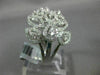 ESTATE LARGE 1.39CT DIAMOND 14K WHITE GOLD 3D MULTI LEAF HALO DOUBLE FINGER RING