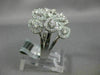 ESTATE LARGE 1.39CT DIAMOND 14K WHITE GOLD 3D MULTI LEAF HALO DOUBLE FINGER RING