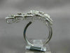 ESTATE LARGE 1.39CT DIAMOND 14K WHITE GOLD 3D MULTI LEAF HALO DOUBLE FINGER RING