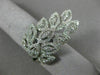 ESTATE LARGE 1.39CT DIAMOND 14K WHITE GOLD 3D MULTI LEAF HALO DOUBLE FINGER RING