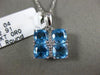 ESTATE LARGE 2.95CT DIAMOND & AAA BLUE TOPAZ 18KT WHITE GOLD 3D FILIGREE PENDANT