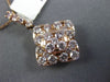 ESTATE LARGE 2.0CT PINK DIAMOND 14K ROSE GOLD 3D SQUARE FLOWER FLOATING PENDANT