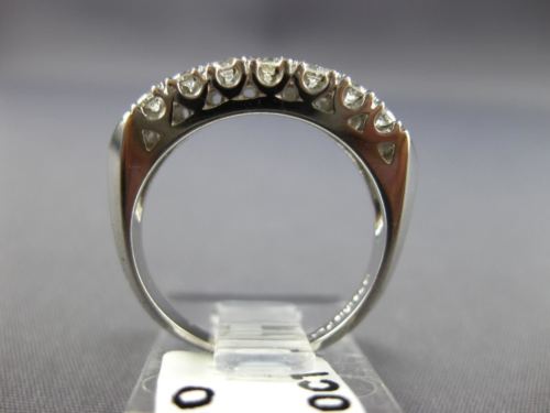 ANTIQUE WIDE 1.0CT DIAMOND PLATINUM CLASSIC 2 ROW FLAT ANNIVERSARY RING #17816