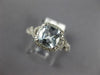 1.40CT DIAMOND & AAA AQUAMARINE 14KT WHITE GOLD HALO CUSHION CUT ENGAGEMENT RING