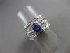 ANTIQUE WIDE 1.01CT DIAMOND & AAA SAPPHIRE 18K WHITE GOLD ETERNITY FILIGREE RING