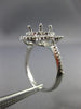 ESTATE .50CT DIAMOND 14K WHITE GOLD FLOWER ROUND HALO SEMI MOUNT ENGAGEMENT RING