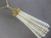 ESTATE EXTRA LARGE .74CT DIAMOND & AAA PEARL 18KT YELLOW GOLD 3D TASSLE NECKLACE