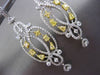 ANTIQUE LARGE LONG 2.24CT DIAMOND 18KT TWO TONE GOLD CHANDALIER HANGING EARRINGS