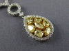 ESTATE LARGE 8.90CT WHITE & FANCY YELLOW DIAMOND 18K 2 TONE GOLD LARIAT NECKLACE
