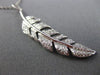 ESTATE .50CT DIAMOND 18KT WHITE GOLD 3D AUTUMN HANDCRAFTED LEAF FLOATING PENDANT