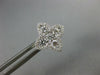 ESTATE .91CT DIAMOND 18KT WHITE GOLD 3D 4 LEAF CLOVER FLOWER STAR STUD EARRINGS