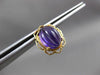 ANTIQUE LARGE 5.0CT AAA AMETHYST 14KT YELLOW GOLD STUD FLOWER EARRINGS #23830