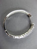 ESTATE LARGE 2.38CT DIAMOND 18KT WHITE GOLD 3D OVAL HOOP HUGGIE HANGING EARRINGS