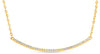 ESTATE .43CT ROUND DIAMOND 18KT YELLOW GOLD 3D CLASSIC CURVED BAR LOVE NECKLACE