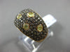 ESTATE 1.88CT YELLOW & CHOCOLATE FANCY DIAMOND 18KT TWO TONE GOLD MULTI ROW RING