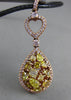 ESTATE LARGE 1.95CT PINK & FANCY YELLOW DIAMOND 18KT ROSE GOLD TEAR DROP PENDANT