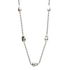 ESTATE AAA PEARL 14KT WHITE GOLD 3D CLASSIC BY THE YARD TIN CUP LOVE NECKLACE