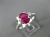 ESTATE LARGE 1.70CT DIAMOND & AAA RUBY 14K WHITE GOLD 3D CLASSIC ENGAGEMENT RING