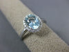 ESTATE 1.22CT DIAMOND & AAA OVAL AQUAMARINE 14KT WHITE GOLD HALO ENGAGEMENT RING