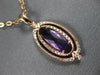 ESTATE 1.15CT DIAMOND & AAA AMETHYST 14KT ROSE GOLD 3D OVAL FILIGREE PENDANT