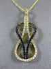 ESTATE .38CT WHITE & BLACK DIAMOND 14K YELLOW GOLD 3D INFINITY LOVE KNOT PENDANT