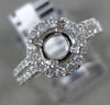 ESTATE .69CT DIAMOND 14KT WHITE GOLD FOUR PRONG HALO SEMI MOUNT ENGAGEMENT RING
