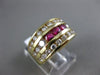 ESTATE WIDE 1.90CT DIAMOND & AAA RUBY 14KT YELLOW GOLD 3D COCKTAIL RING #21571