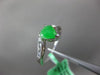 ESTATE .14CT DIAMOND & AAA JADE PLATINUM 3D CLASSIC HEART SHAPE LOVE FUN RING
