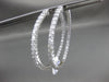 ESTATE LARGE 6.07CT DIAMOND 14K WHITE GOLD 3D DOUBLE SIDED CLASSIC HOOP EARRINGS