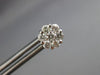 ESTATE .75CT ROUND DIAMOND 14KT WHITE GOLD CLASSIC FLOWER CLUSTER STUD EARRINGS