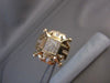 ESTATE LARGE SQUARE 2.95CT DIAMOND PRINCESS CUT 14KT YELLOW GOLD CLIP EARRINGS