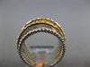 ESTATE WIDE .87CT PINK DIAMOND 18KT WHITE & ROSE GOLD MULTI ROW CRISS CROSS RING