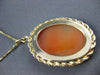 ANTIQUE 14KT YELLOW GOLD HAND CARVED LADY SHELL CAMEO PENDANT BEAUTIFUL! #22105