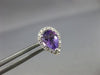 ESTATE 2.21CT DIAMOND & AAA AMETHYST 14K WHITE GOLD TEAR DROP HALO STUD EARRINGS