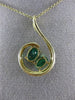 ESTATE LARGE 1.57CT DIAMOND & AAA EMERALD 14KT YELLOW GOLD LOVE FLOATING PENDANT