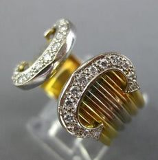 ESTATE CARTIER LARGE .50CT DIAMOND 18KT TWO TONE GOLD 3D MULIT ROW TENSION RING