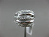 ESTATE WIDE .85CT ROUND DIAMOND 14KT WHITE GOLD MULTI ROW CRISS CROSS LOVE RING