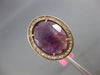ESTATE LARGE 5.54CT DIAMOND & AAA AMETHYST 14K ROSE GOLD OPEN FILIGREE HALO RING