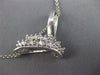 ESTATE .52CT ROUND CUT DIAMOND 14KT WHITE GOLD V SHAPE FLOATING PENDANT #11949