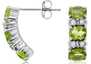 ESTATE 2.62CT DIAMOND & AAA PERIDOT 14KT WHITE GOLD THREE STONE HANGING EARRINGS